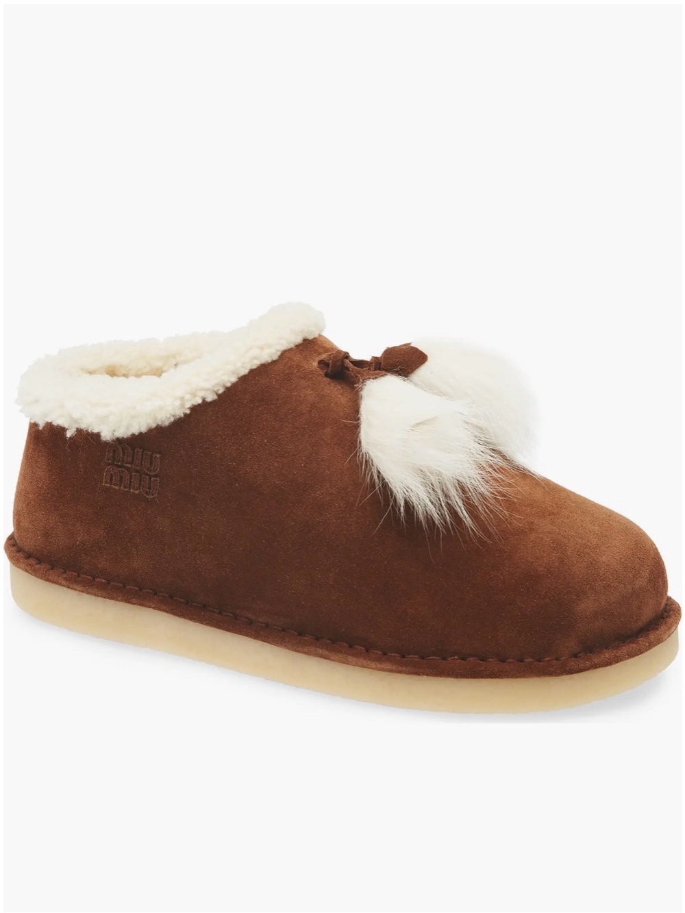 ISO! Miu miu shearling tassel slipper